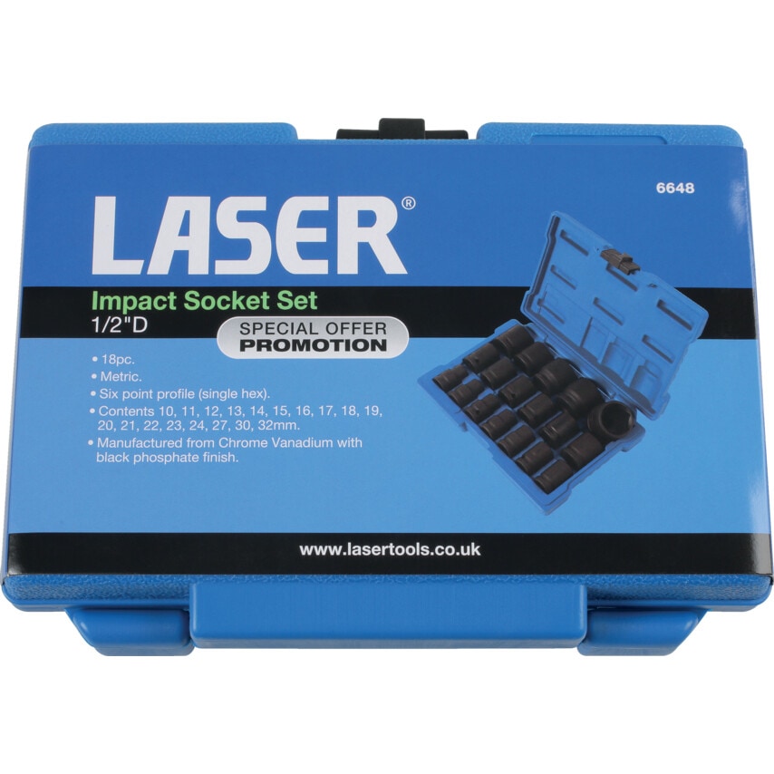 Impact Socket Set 1/2inch Drive 18-Piece