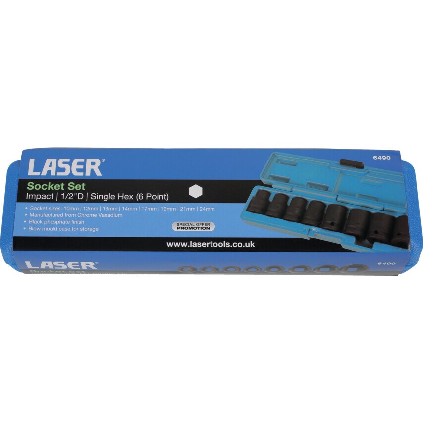 Impact Socket Set 1/2inch Drive 8 Pieces