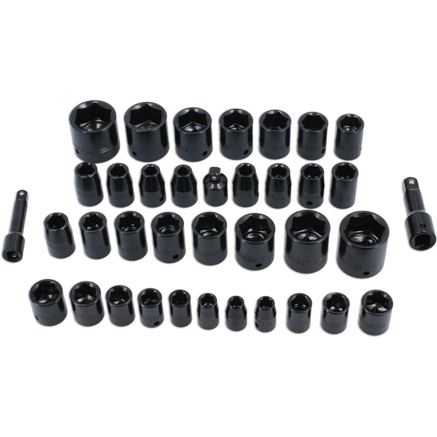 Impact Socket Set 3/8inch Drive 1/2inch Drive 37-Piece