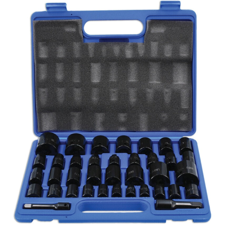 Impact Socket Set 3/8inch Drive 1/2inch Drive 37-Piece