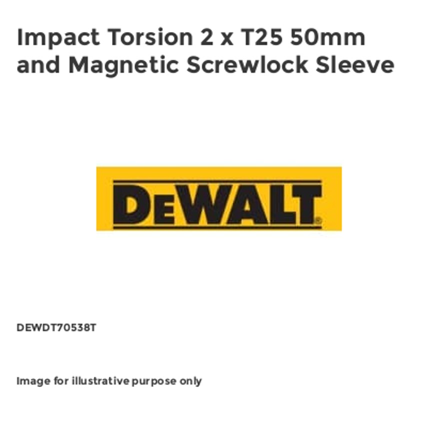 Impact Torsion 2 x T25 50mm and Magnetic Screwlock Sleeve