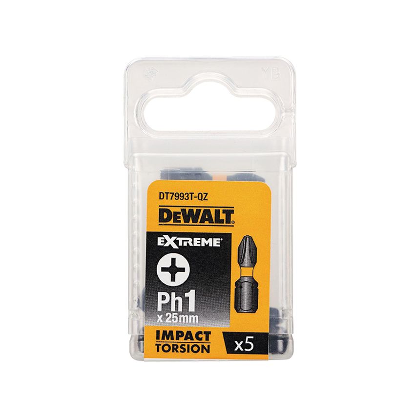 Impact Torsion Bits PH1 x 25mm (Pack 5) DEWDT7993TQZ