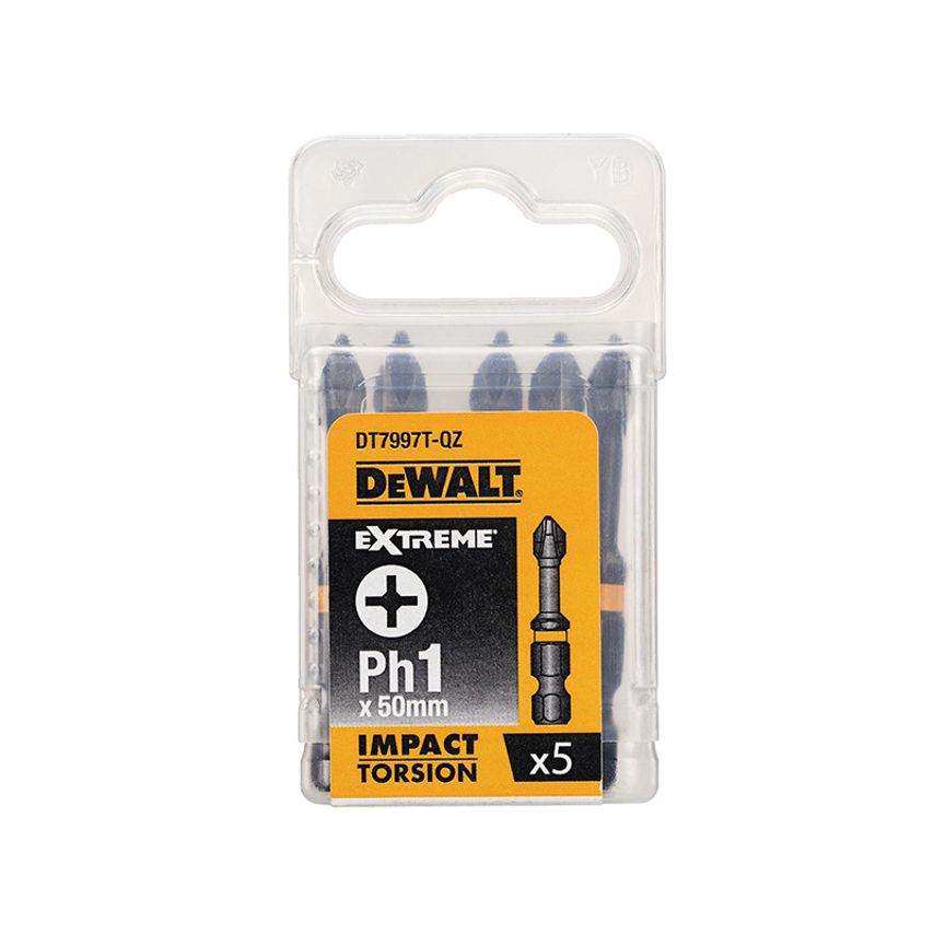 Impact Torsion Bits PH1 x 50mm (Pack 5) DEWDT7997TQZ