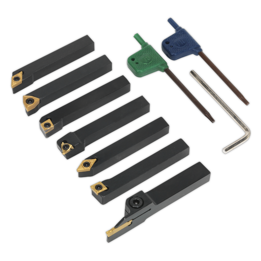 Indexble 10mm Lathe Turning Tool Set 7 Piece