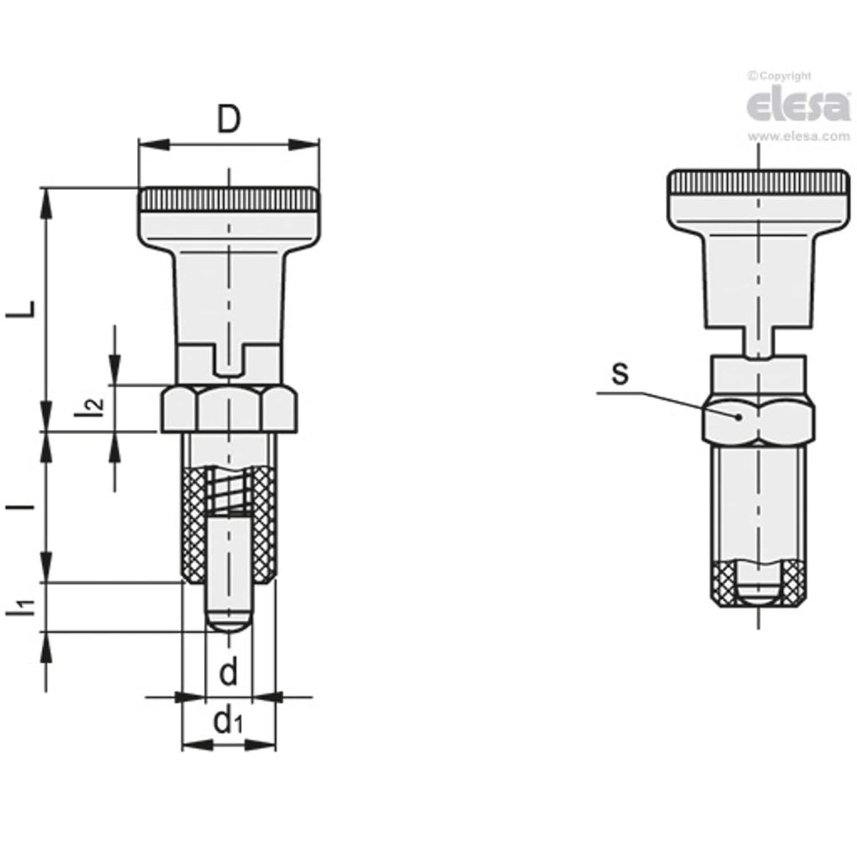 Indexing plunger-PMT.101-5-M10x1-A-C6 Red
