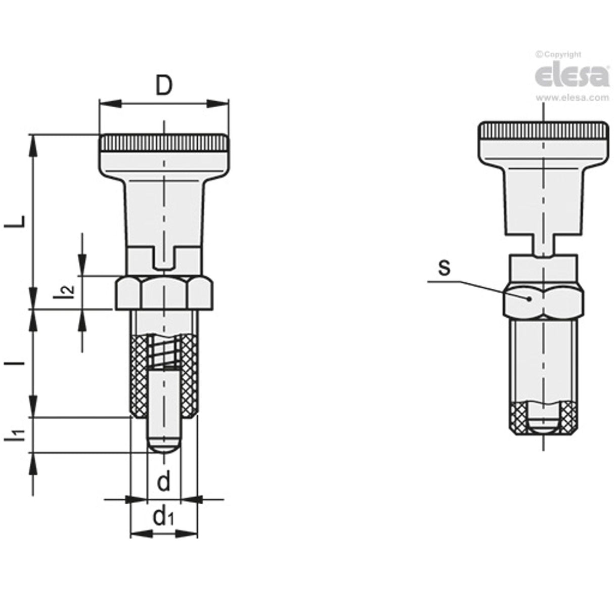 Indexing plunger-PMT.101-SST-10-M20x1,5-A-C6 Red