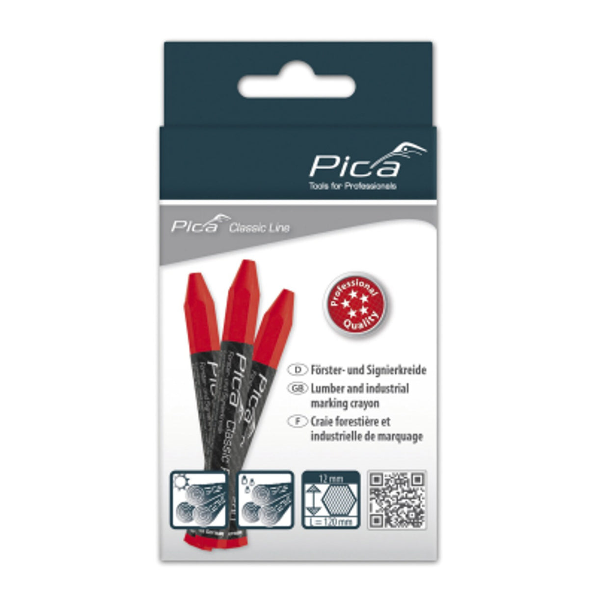 Industrial Crayon Pro Red (Pack of 12)
