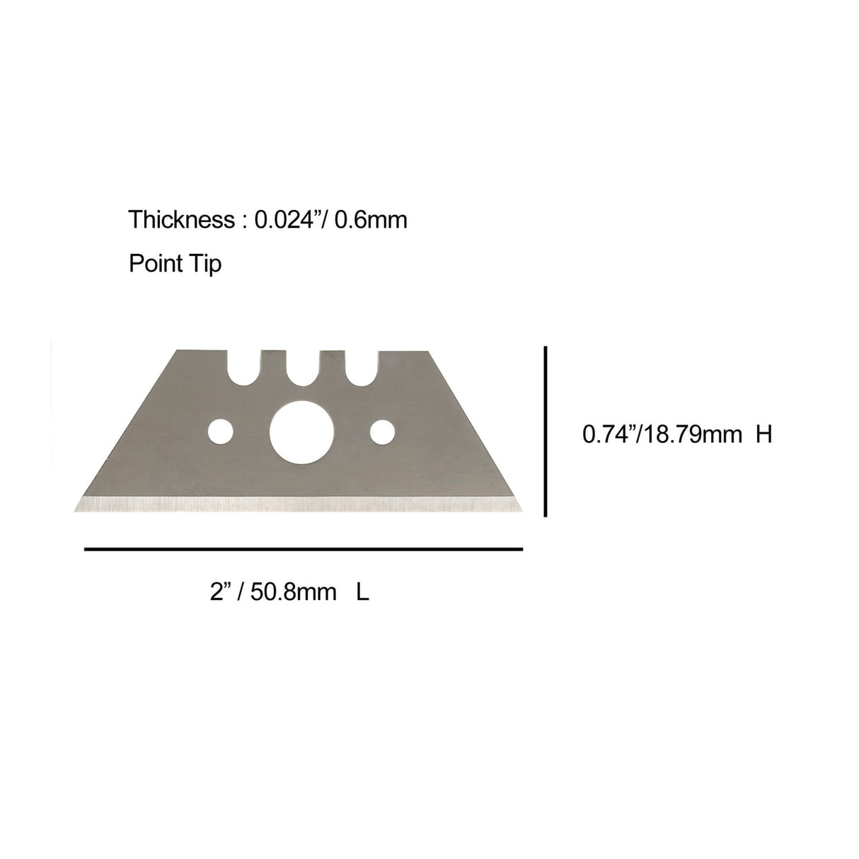 Industrial Utility Blade Pointed Tip - PHC Rebel and Volo Safety Knives.