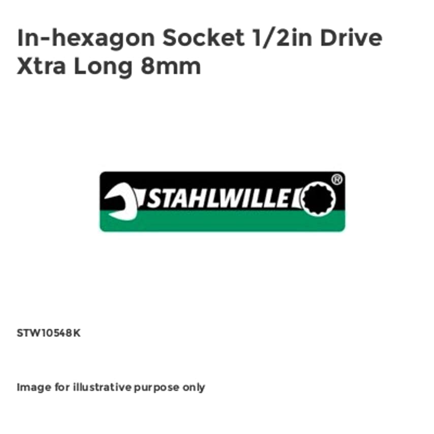 In-hexagon Socket 1/2in Drive Xtra Long 8mm