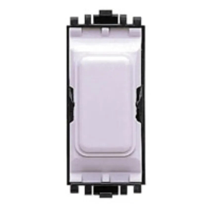 Insert 1 Module Blank Lacquered Brushed Stainless Steel White Inserts