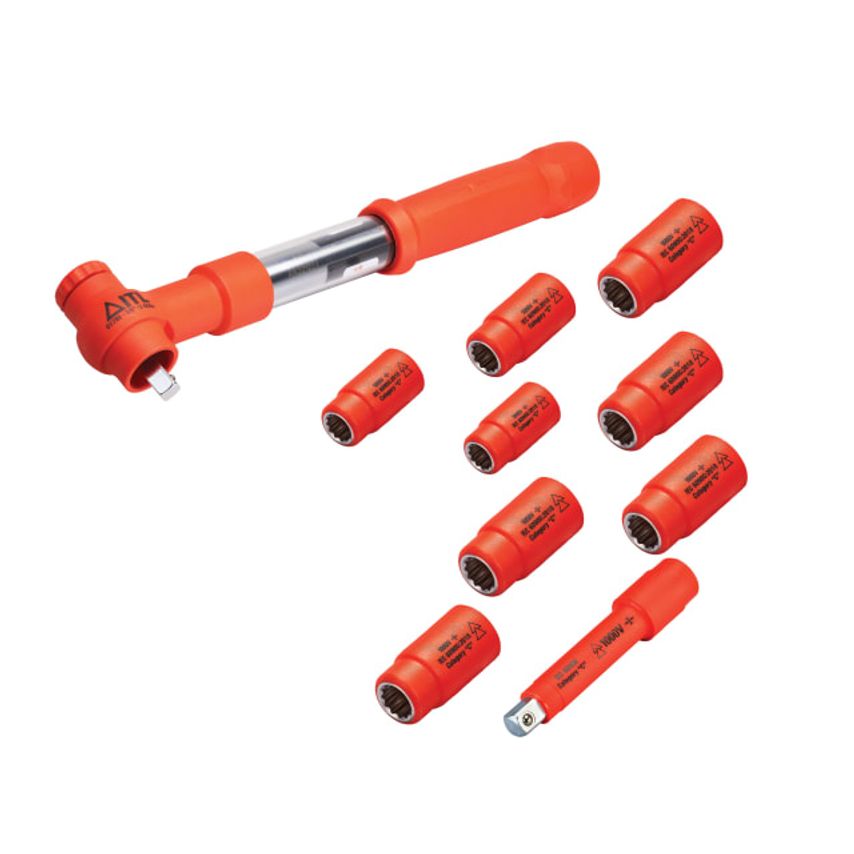 Insulated 3/8" Drive Metric Torque Wrench Kit 10 Piece