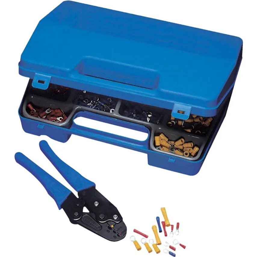 Insulated Cable Crimp Kit 0.25 - 6.0mm Terminals C/W Tool