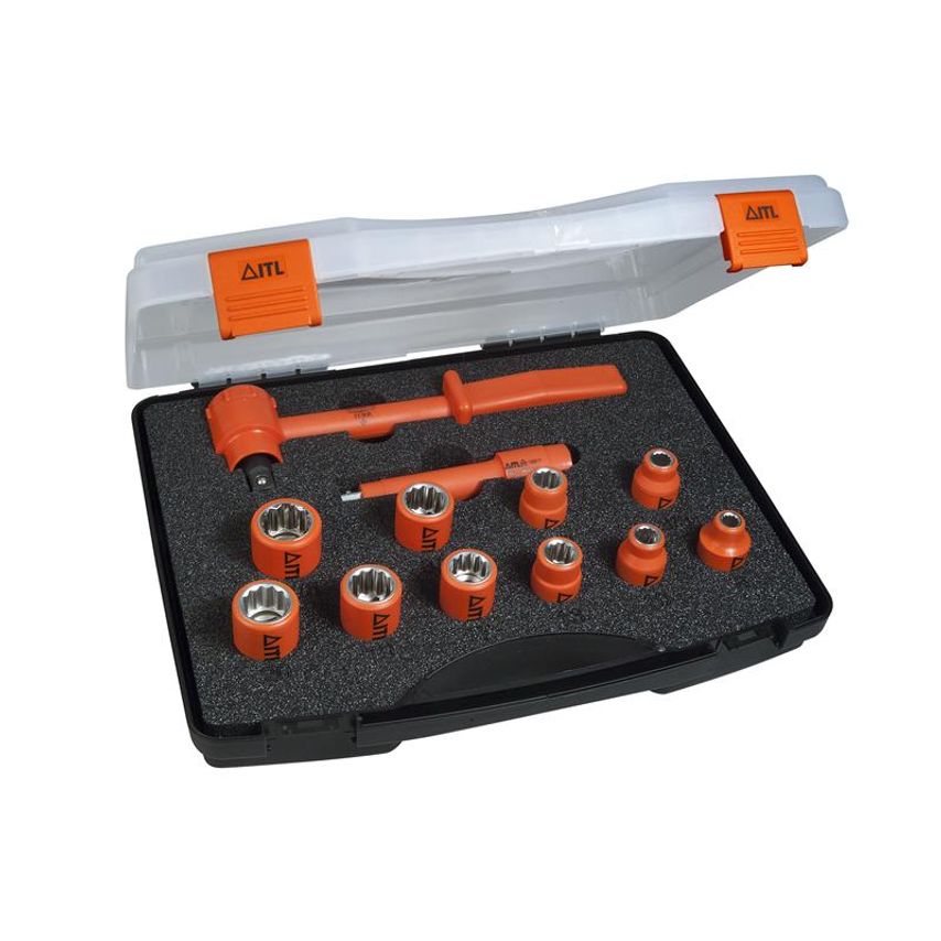 Insulated Socket Set of 12 1/2in Drive ITL03100