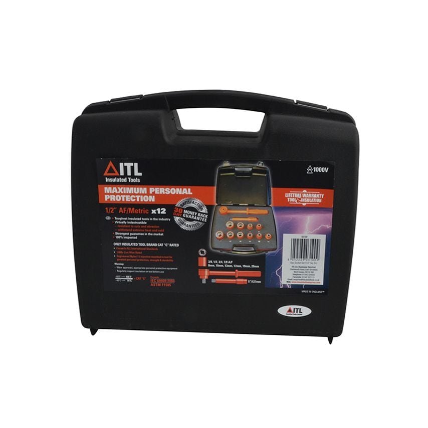 Insulated Socket Set of 12 1/2in Drive ITL03100