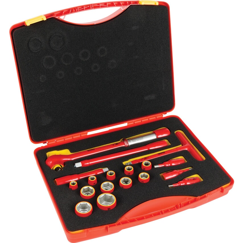 Insulated Vde-Safety Tools Set 1/2" with Torque Wrench 18-PCS