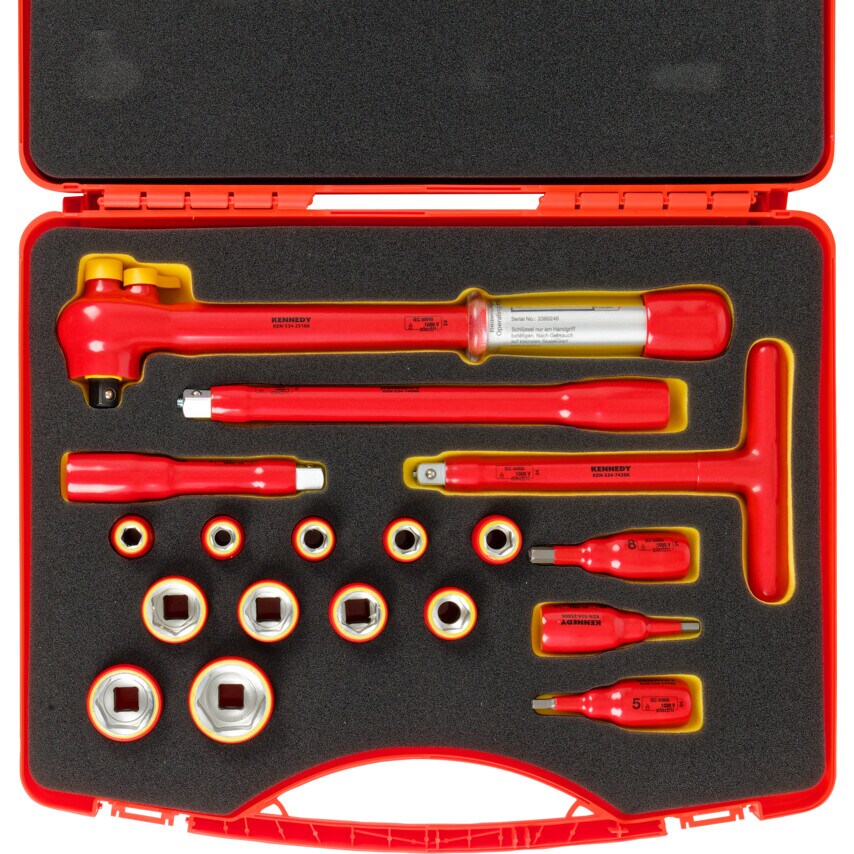 Insulated Vde-Safety Tools Set 1/2" with Torque Wrench 18-PCS