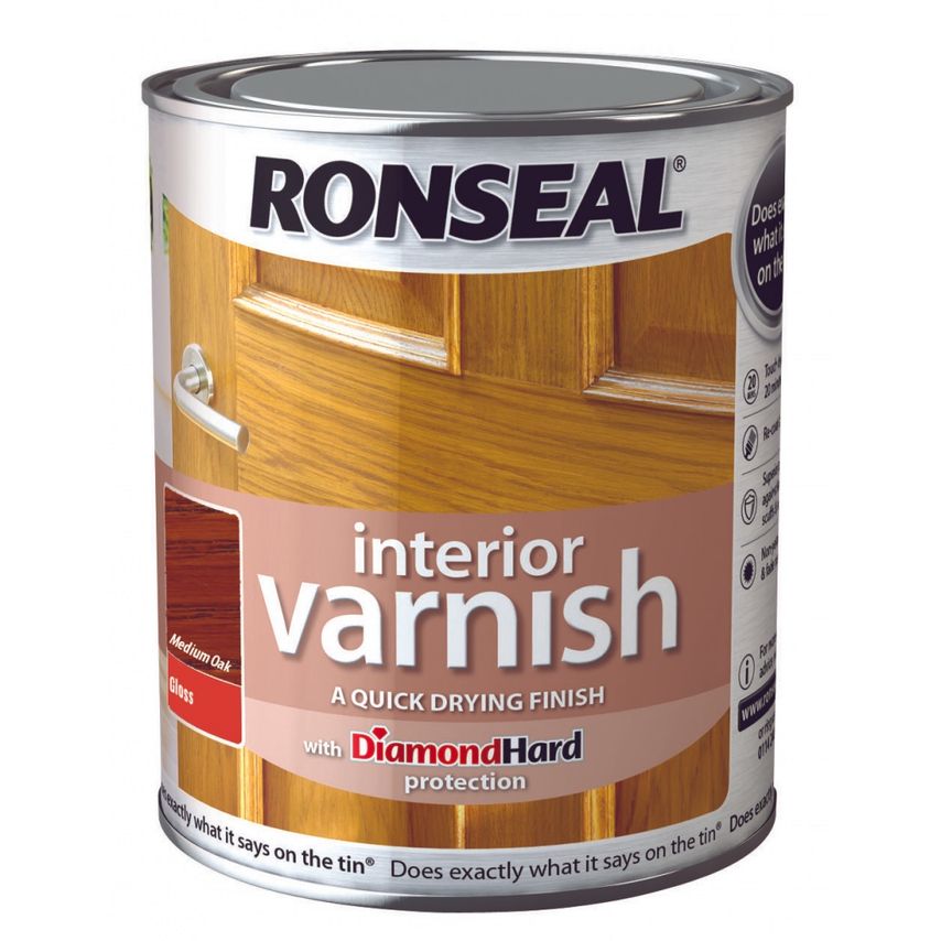 Interior Varnish Gloss 750ml Medium Oak