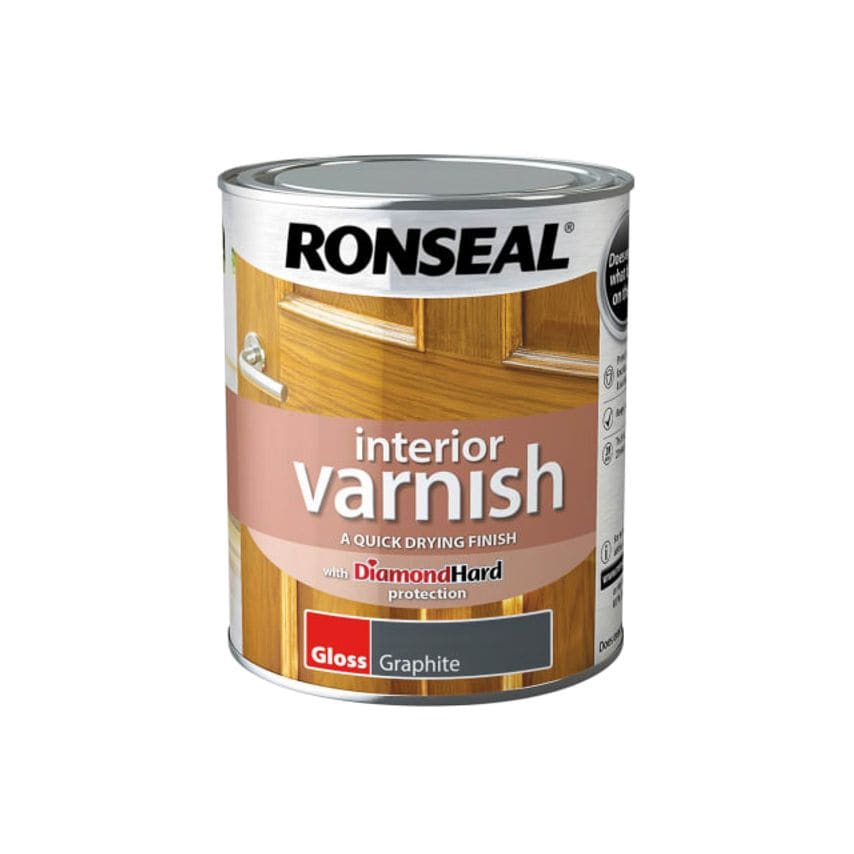Interior Varnish Quick Dry Gloss Graphite 750ml