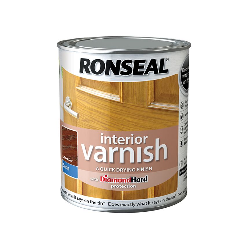 Interior Varnish Quick Dry Satin Dark Oak 750ml