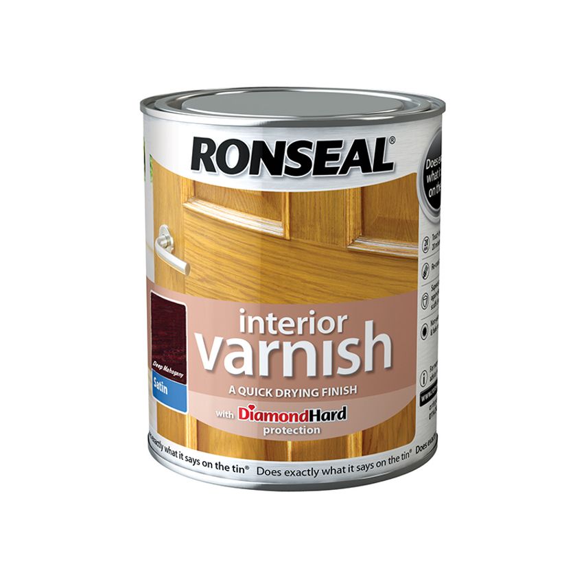 Interior Varnish Quick Dry Satin Deep Mahogany 250ml RSLIVSDM250