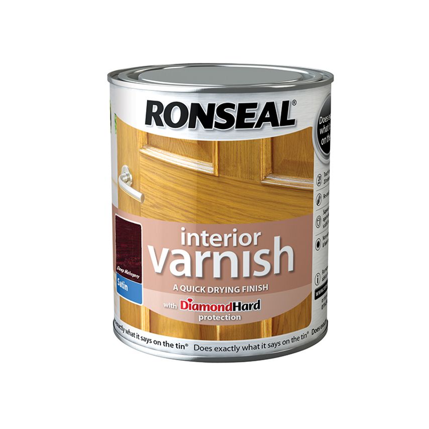 Interior Varnish Quick Dry Satin Deep Mahogany 750ml RSLIVSDH750