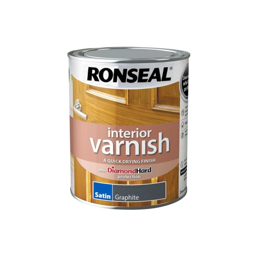 Interior Varnish Quick Dry Satin Graphite 750ml