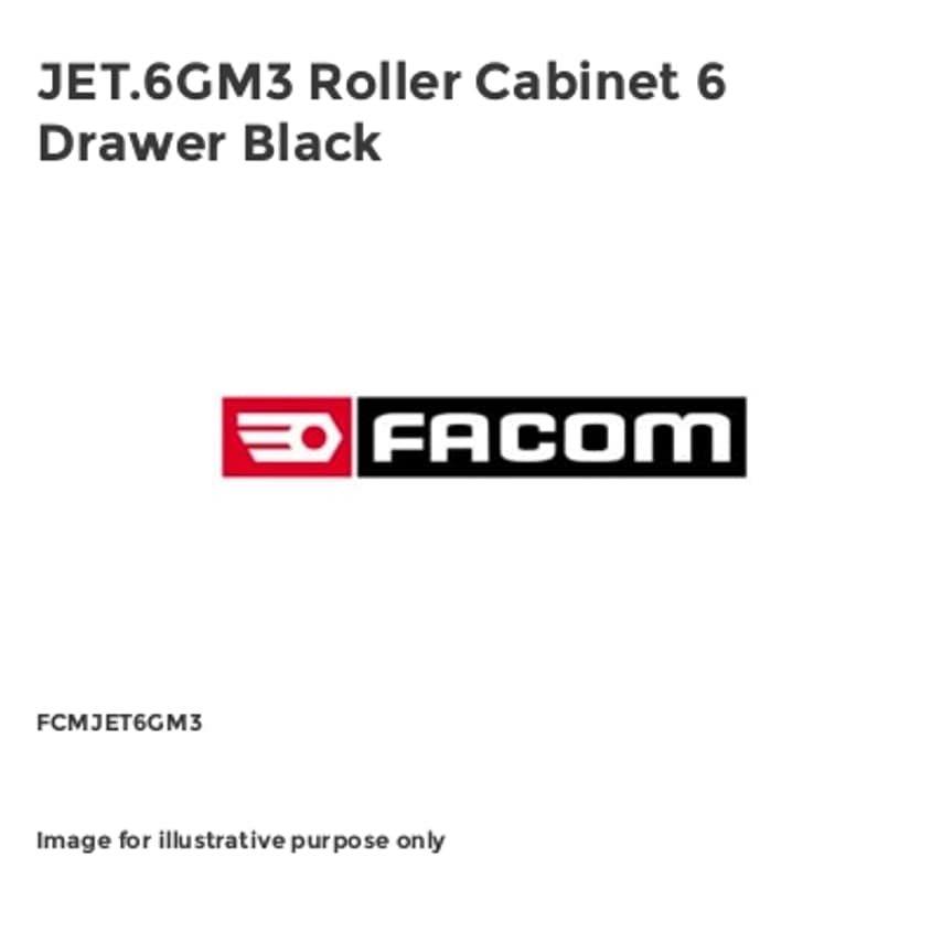 JET.6GM3 Roller Cabinet 6 Drawer Black