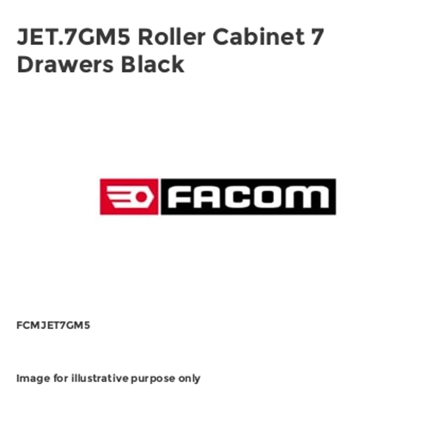 JET.7GM5 Roller Cabinet 7 Drawers Black