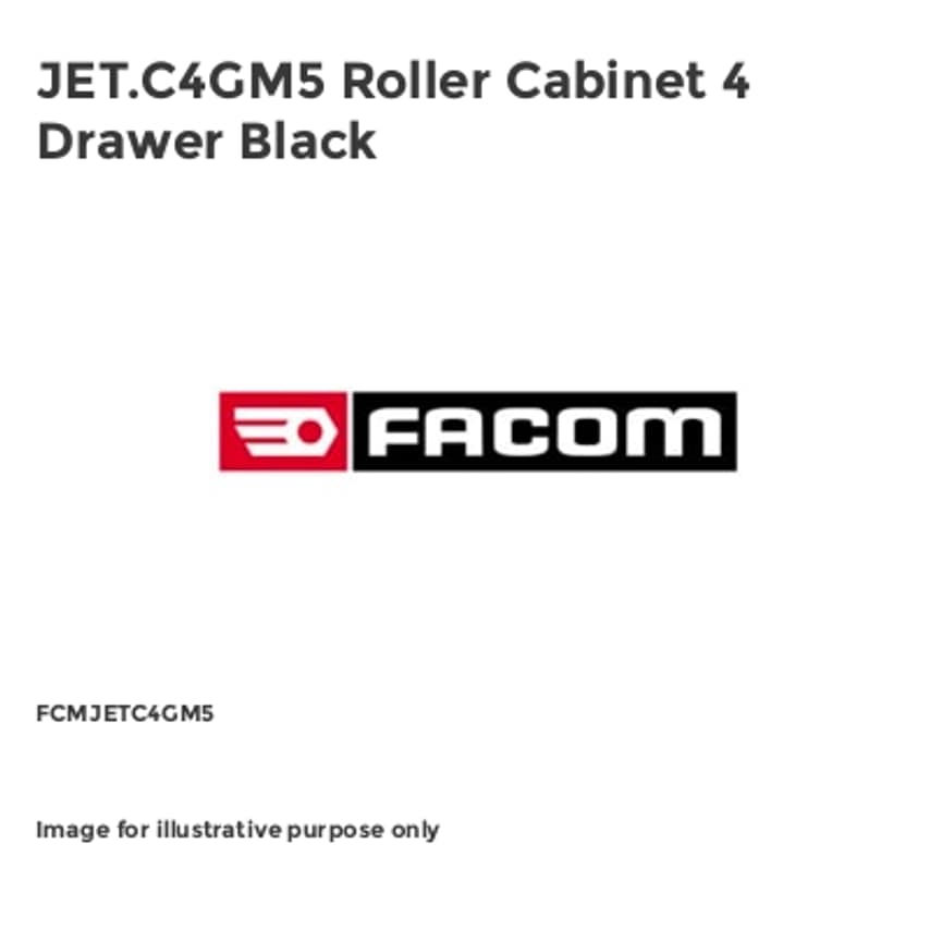 JET.C4GM5 Roller Cabinet 4 Drawer Black
