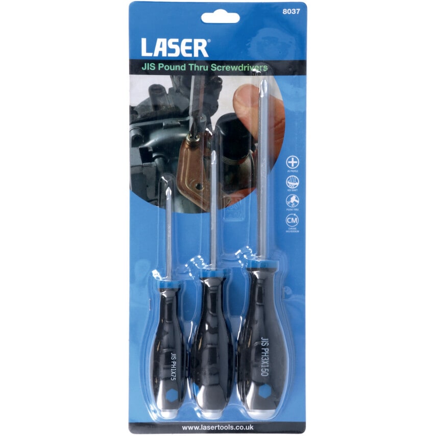 JIS Pound Thru Screwdrivers 3 Piece