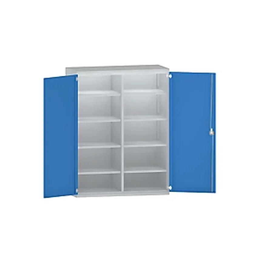 JUMBO Heavy Duty Cupboard Sheet Steel - 8 Shelves - Light Grey/Light Blue