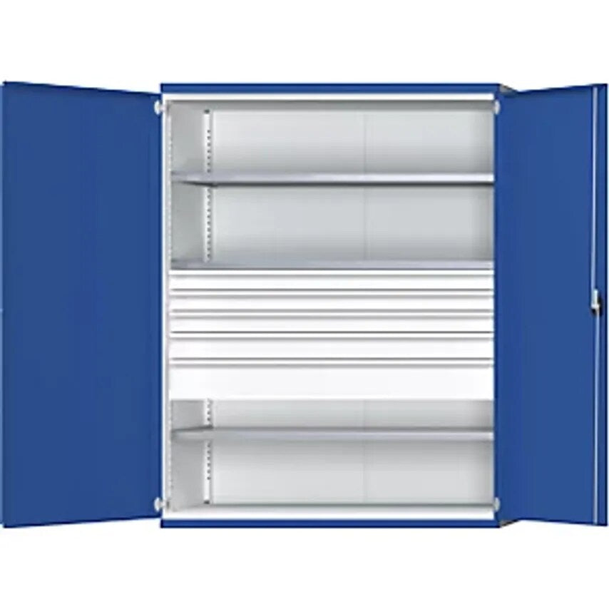 JUMBO Heavy Duty Cupboard With 3 Shelves, 5 Drawers, HxWxD 1950 X 1484 X 690mm