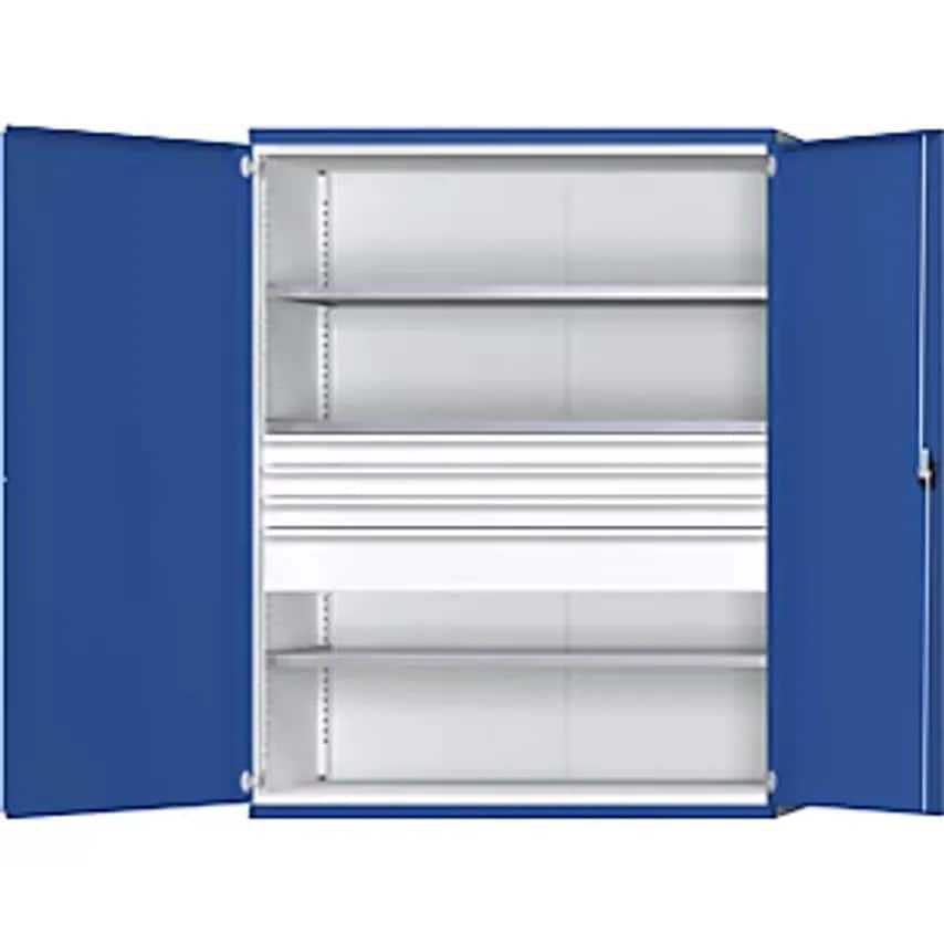 JUMBO Heavy Duty Cupboard With 3 Shelves - 4 Drawers: 3 X 120