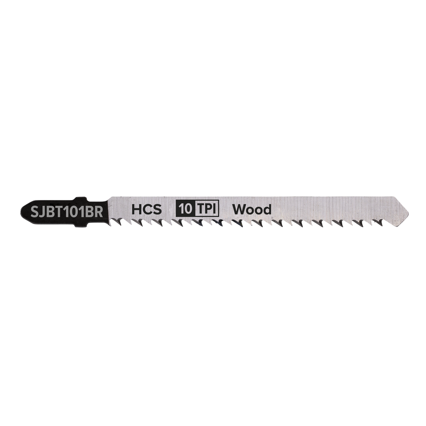Jigsaw Blade Hard Wood Downward Cut 100mm 10tpi, Pack of 5