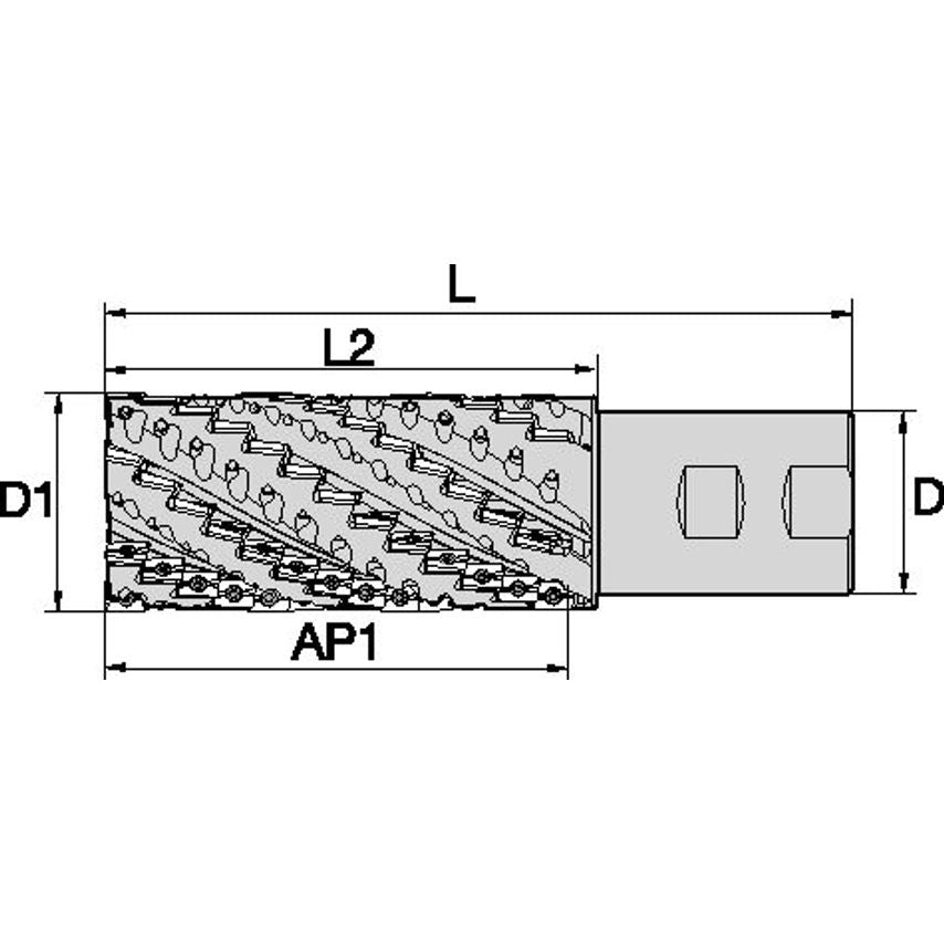 K2004R612AD232808 2.00 Inch Helical Milling Cutter