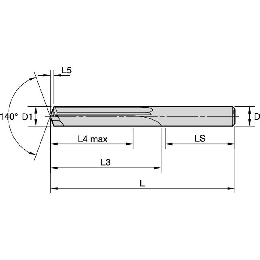 K467A03906SP PCD Drill Corner Tipped 140 DE