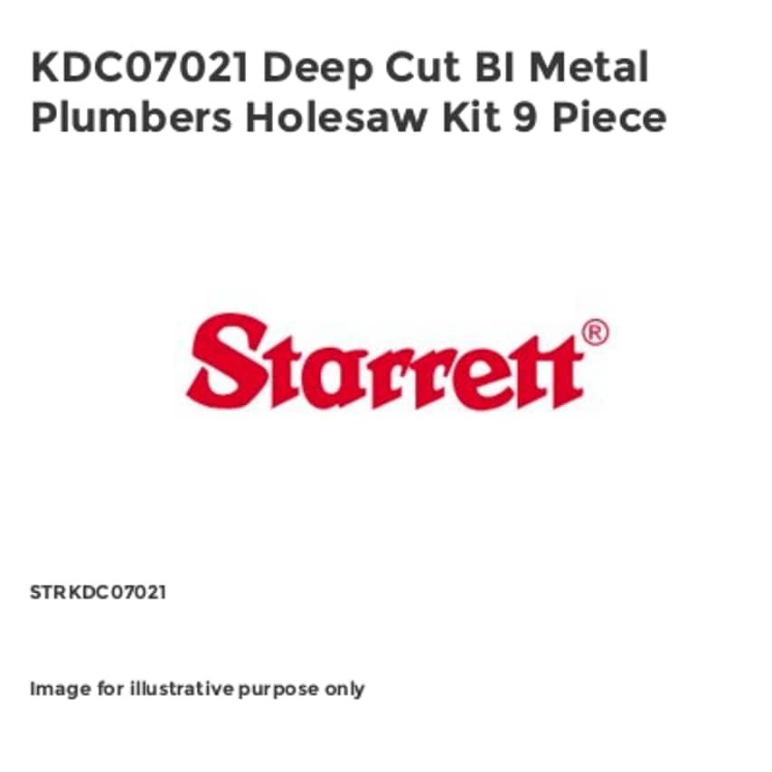 KDC07021 Deep Cut BI Metal Plumbers Holesaw Kit 9 Piece STRKDC07021