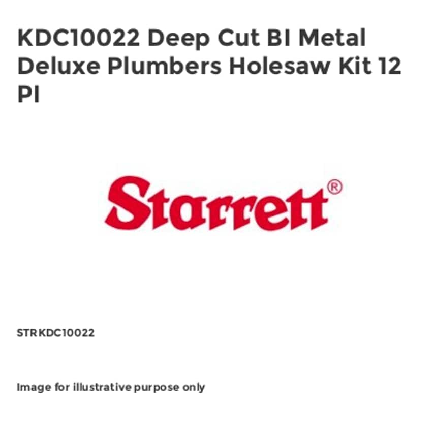 KDC10022 Deep Cut BI Metal Deluxe Plumbers Holesaw Kit 12 PI