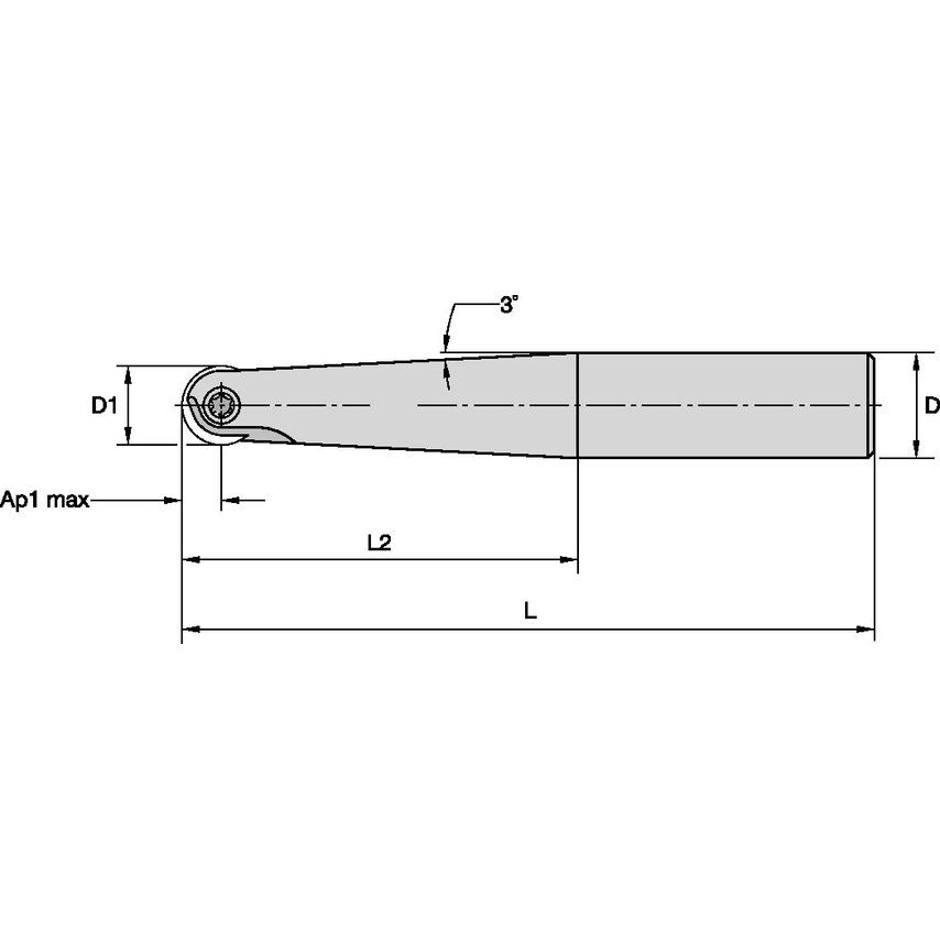 KDMB1000R827A100ST KDMB Ball Nose Steel Body Tapere