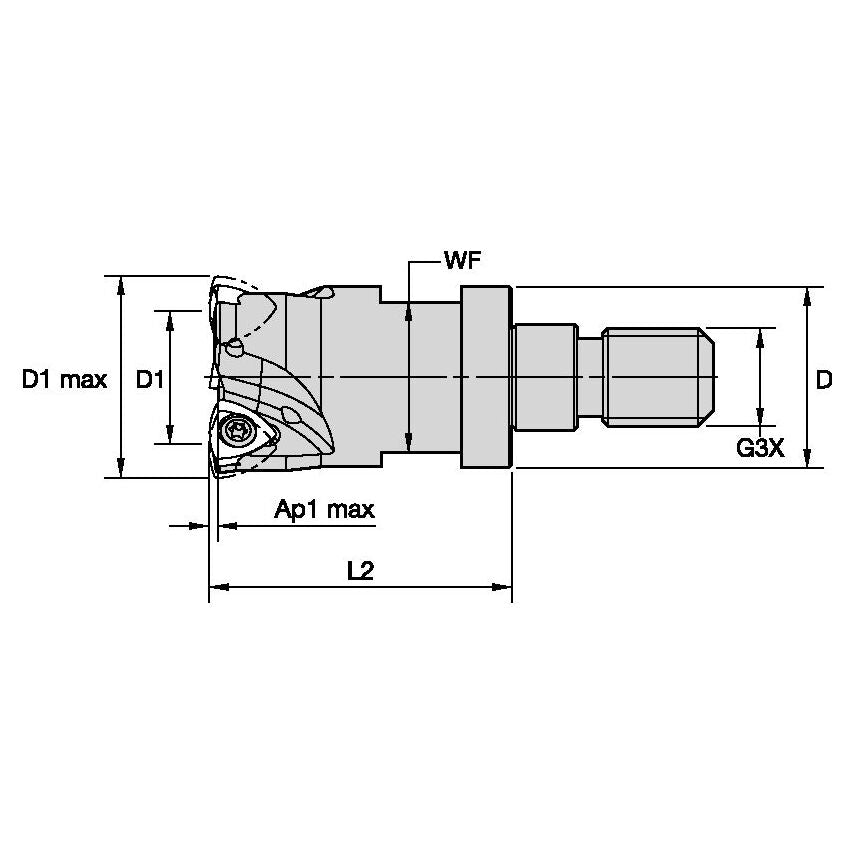 KF075WP0303M10118 KENFEED Cutter D=0.750 M10 Z3