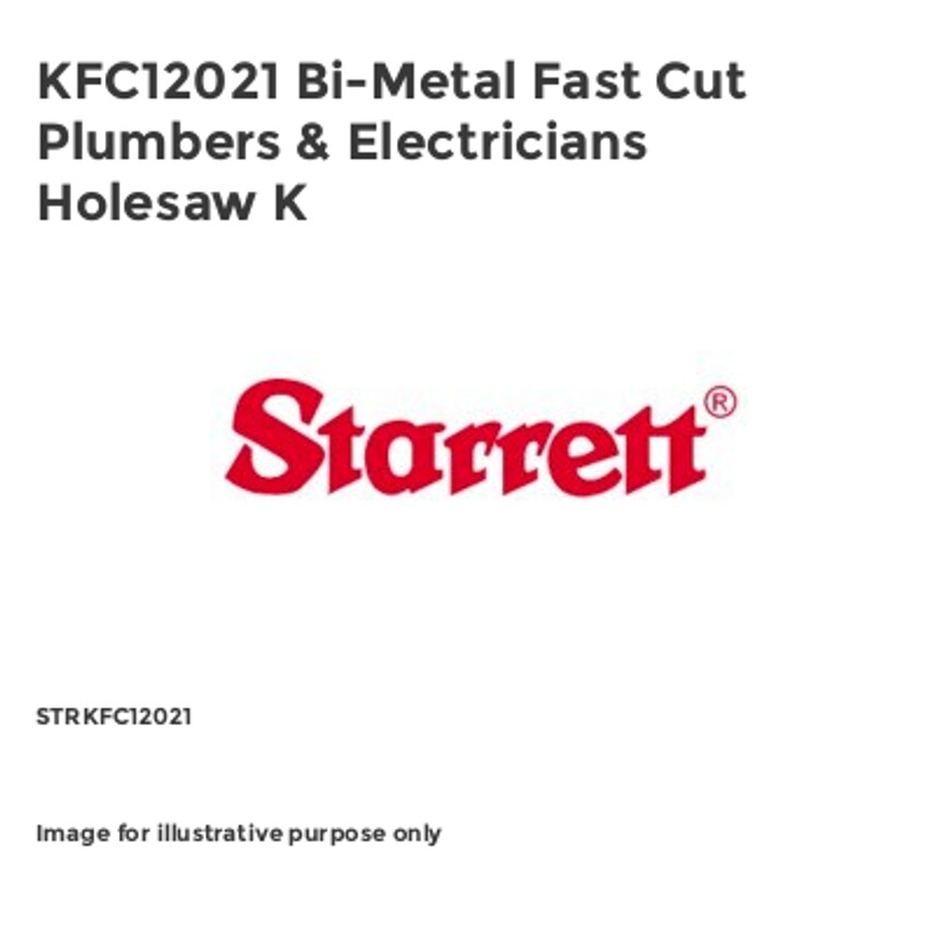 KFC12021 Bi-Metal Fast Cut Plumbers & Electricians Holesaw K