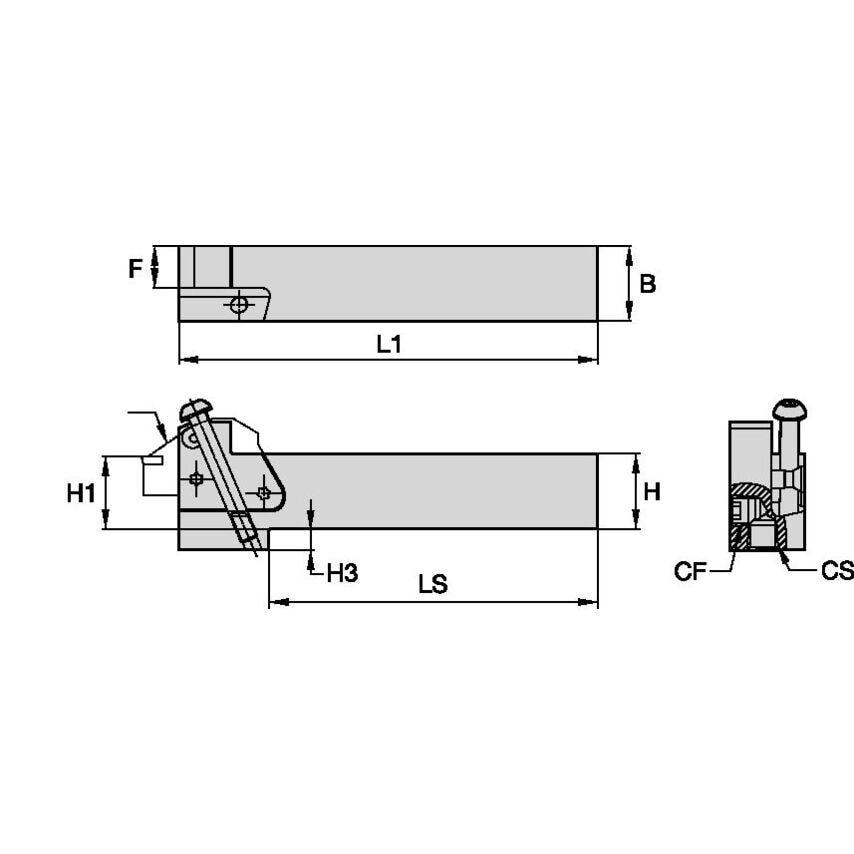 KGMSR2525M65 Modular Toolholder Size 65