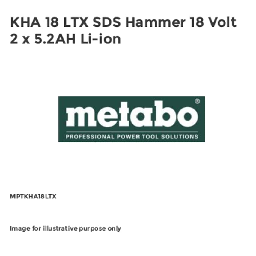 KHA 18 LTX SDS Hammer 18 Volt 2 x 5.2AH Li-ion