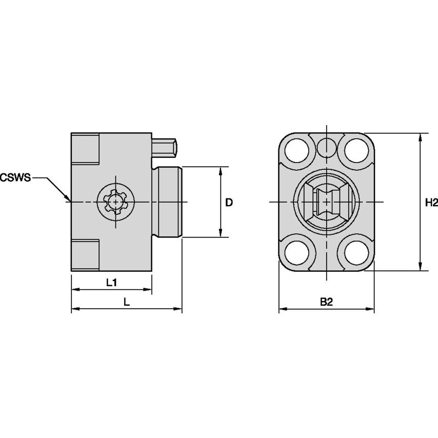 KM12NCMSF1522 KM12 Flange Mount 16X22MM H:12