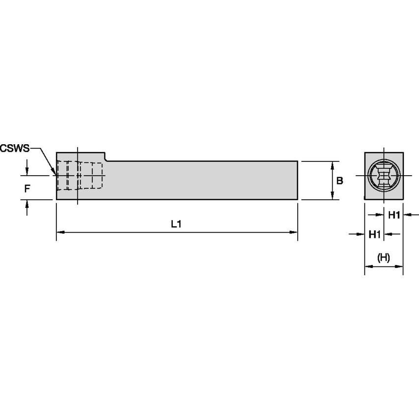 KM16NCM10400 KM16 Square Shank 0.6" X 0.6"