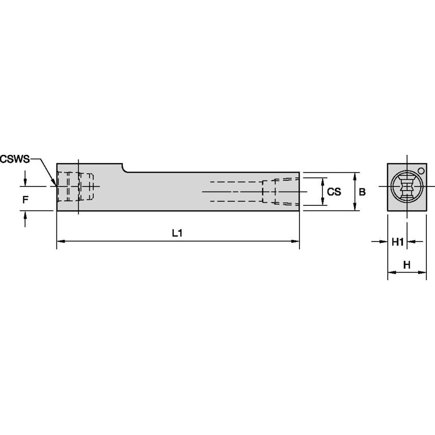 KM16RCM1616100HPC KM16 Square Shank RH 16X16MM L