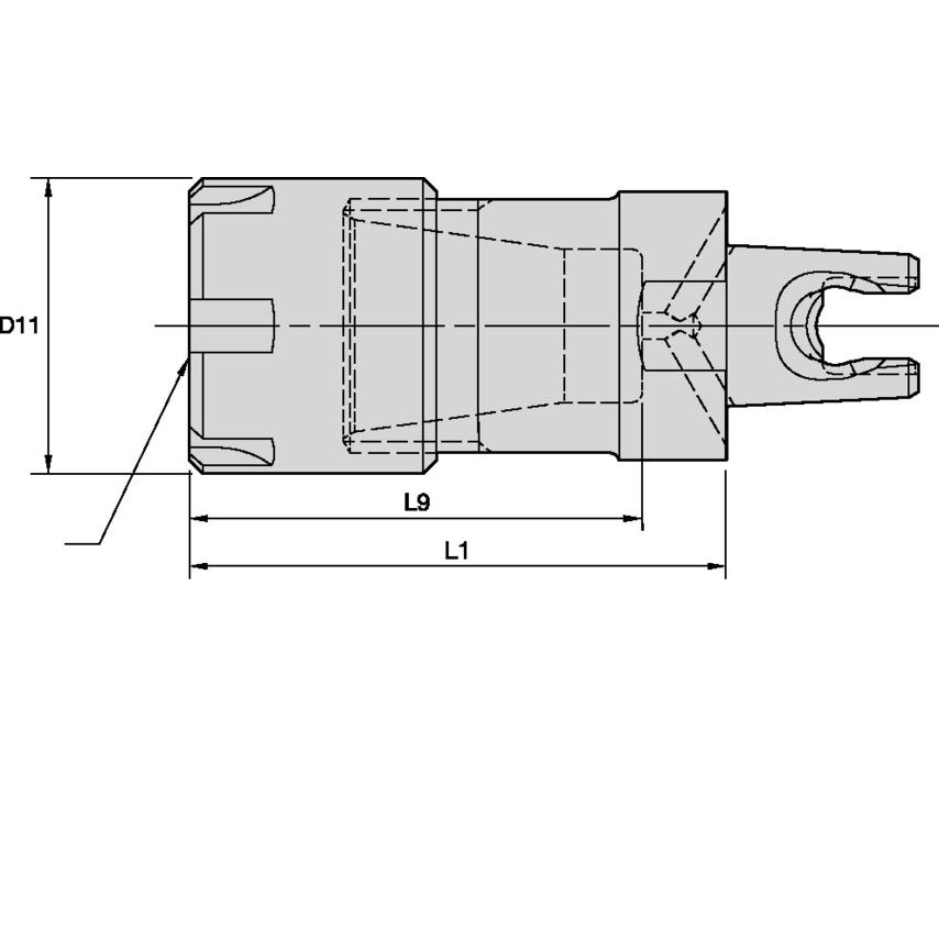 KM2016ER20045C KM2016 Collet Chuck ER20 x 45m