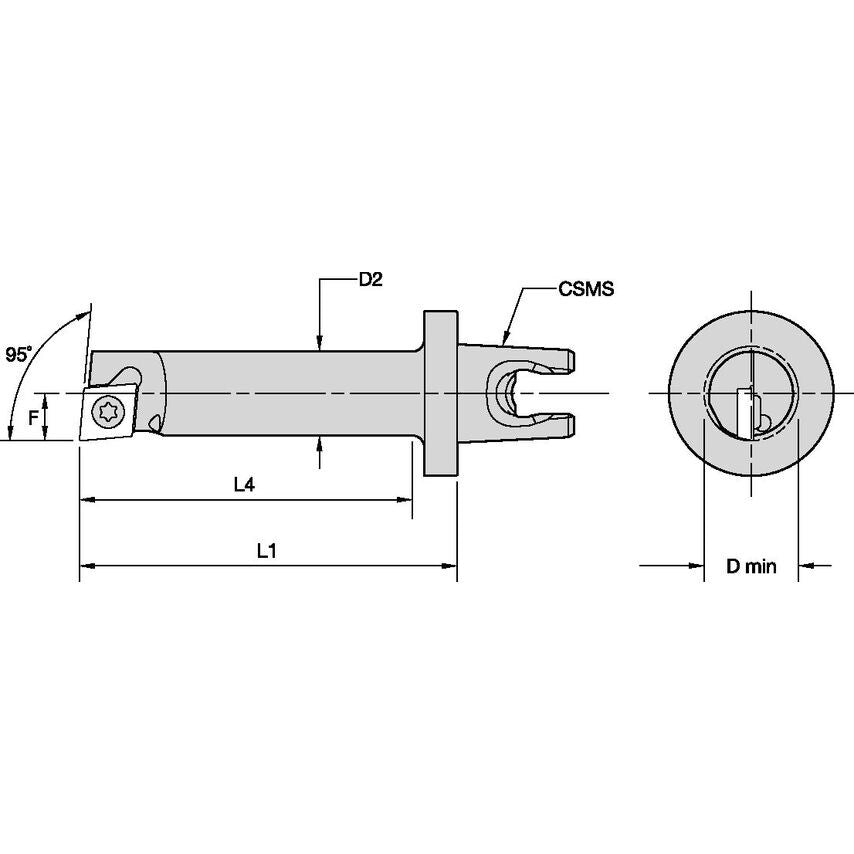 KM2016S1046SCXPLT KM2016 Screw-On Bor Bar LH 95