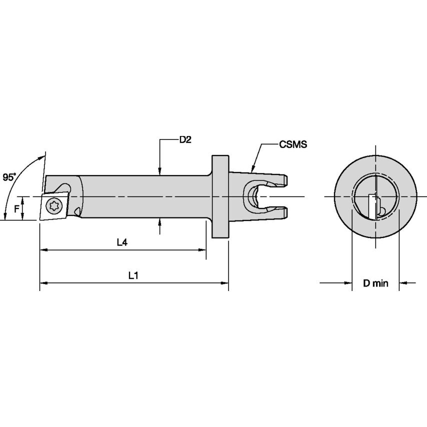 KM2016S1046SCXPRS KM2016 Screw-On Bor Bar RH 95