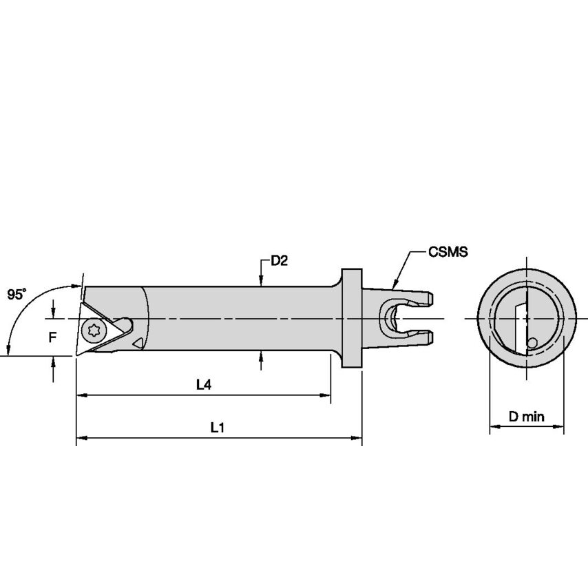 KM2016S1046STLPL11T KM2016 Screw-On Bor Bar LH 95